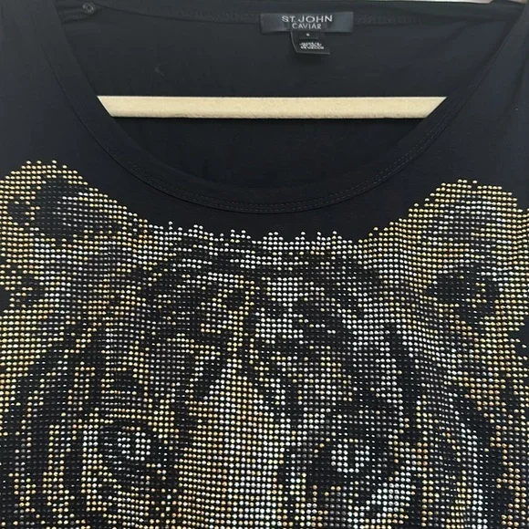 ST. JOHN CAVIAR top. Size Small - Picture 4 of 6